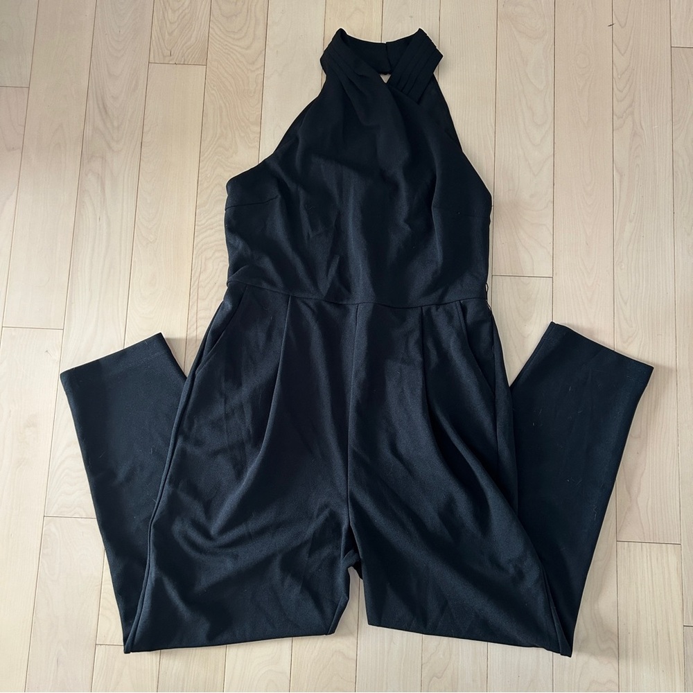 Rachel Roy Black Crossover Neck Jumpsuit - Picture 2 of 6